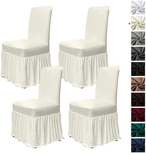 Molasofa Chair Covers Set of 4 Stretch Slipcovers with Skirt