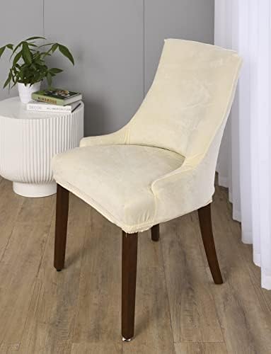 MIFXIN Velvet Stretch Wingback Chair Covers 2 Pack