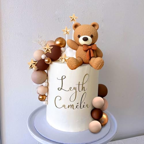 JeVenis Brown Bear Cake Decoration Set