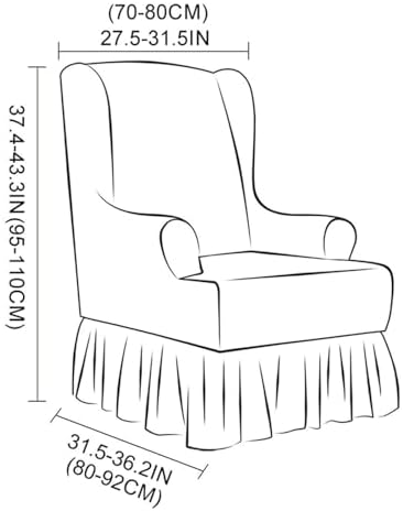 Wingback Chair Slipcover 1 Piece - Brown