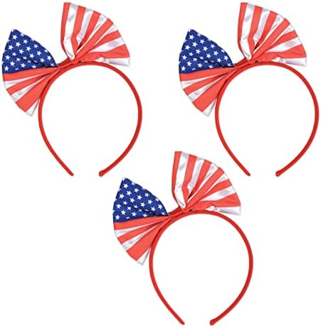 Beistle Patriotic Bow Headbands 3 Pack