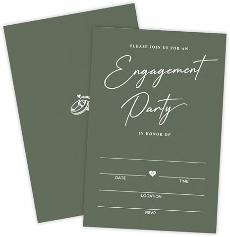 TPYEN 25 Engagement Party Invitations with Envelopes