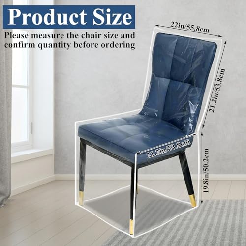 4 Pack Clear PVC Chair Covers with Backrests