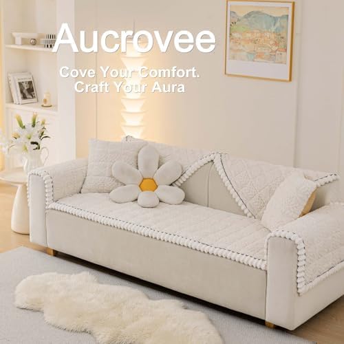 Soft Plush Dog Couch Cover Washable 275x70 White