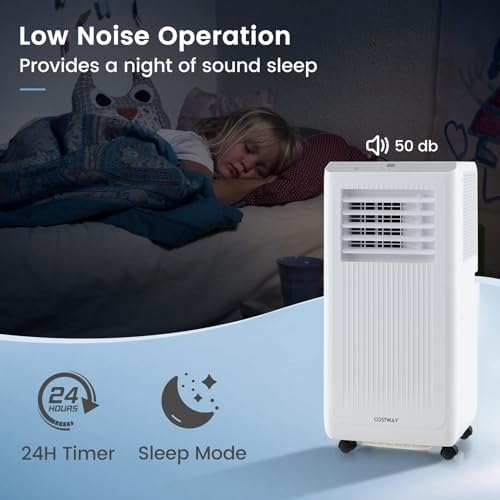 COSTWAY 8000 BTU Portable AC Unit with Remote and Digital Display