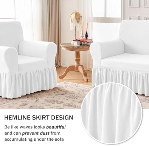 NICEEC Thick Plush Armchair Slipcover with Skirt