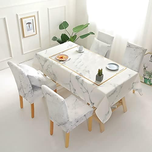 Marble Pattern Dining Chair Covers Set of 4 Stretch Slipcovers