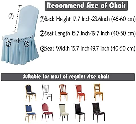 Dimatic Dining Chair Covers Set of 6 Lightblue