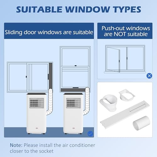 HOMCOM Portable Air Conditioner 823058V81WT White