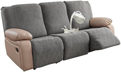 YUEANG 3 Piece Waterproof Recliner Sofa Covers Gray