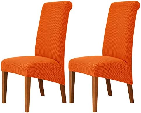 Deisy Dee Stretch XL Dining Chair Covers with Slipcovers Removable Washable Orange 2