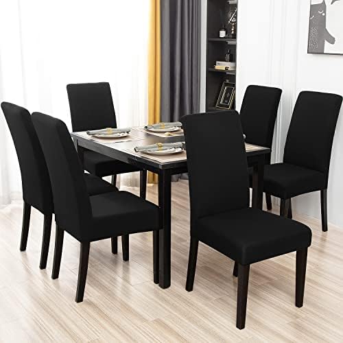 Keyroal Dining Chair Covers Set of 4 Black