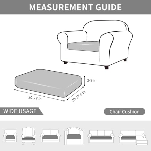 Easy-Going Waterproof Couch Cushion Covers Dark Gray