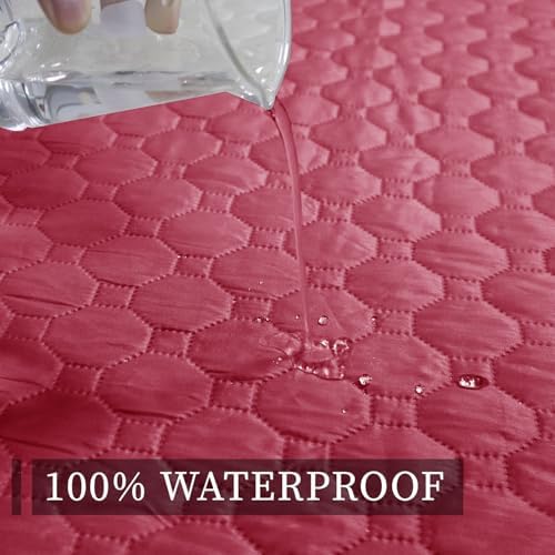 Waterproof Sofa Cover for 3 Cushion Furniture Protector Red