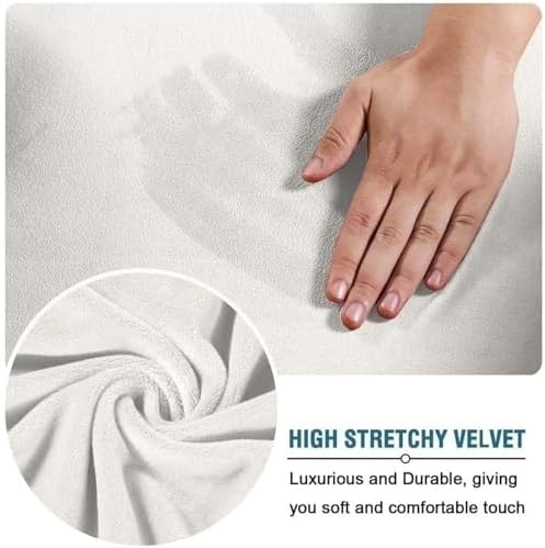 Velvet Office Chair Slipcover with Arms for Home and Kitchen
