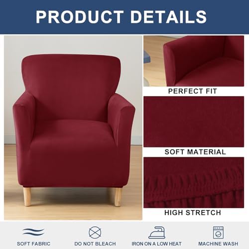 HAOYONG Armchair Slipcover Stretch Velvet Cover for Living Room