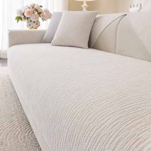 Soft Waterproof Chenille Sofa Cover 36x82 White