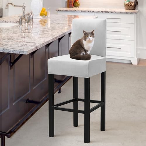 HFCNMY Stretch Velvet Bar Stool Covers 4 Pack