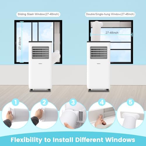POOPLE 8000 BTU Portable AC Unit with 5 Modes and Remote Control