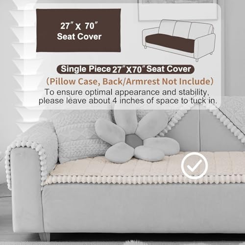 Soft Plush Dog Couch Cover Washable 275x70 White
