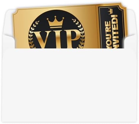 Double-Sided Movie Night VIP Party Invitations Set of 30 with Envelopes