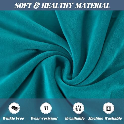 Velvet Stretch Wingback Chair Cover 2PCS Turquoise