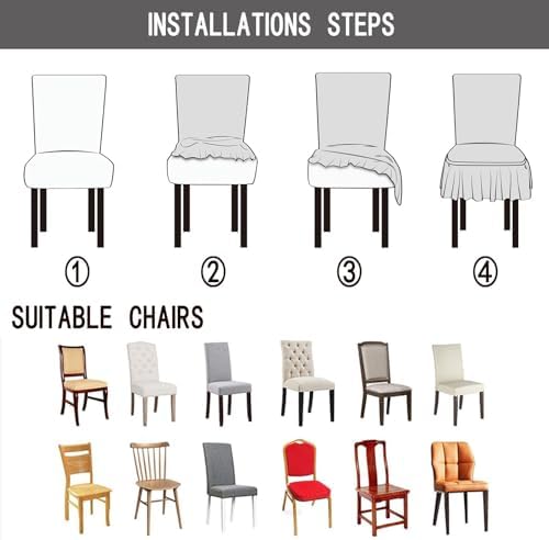 Qubjus Chair Covers Set of 6 for Dining Room