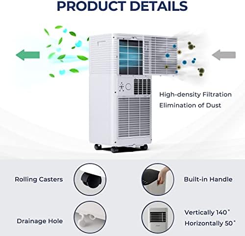 Costway 8000BTU Portable Air Conditioner with Remote Control and Window Vent Kit
