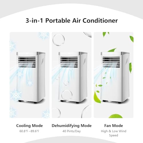 DORTALA 8000 BTU Portable AC with Dehumidifier and Fan