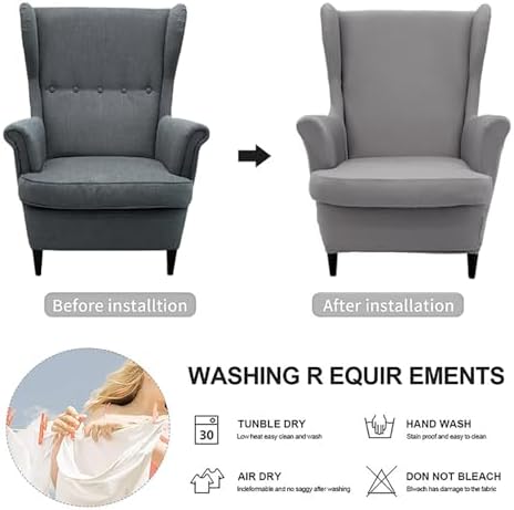 Wyleber Waterproof Wingback Chair Cover Mint Green