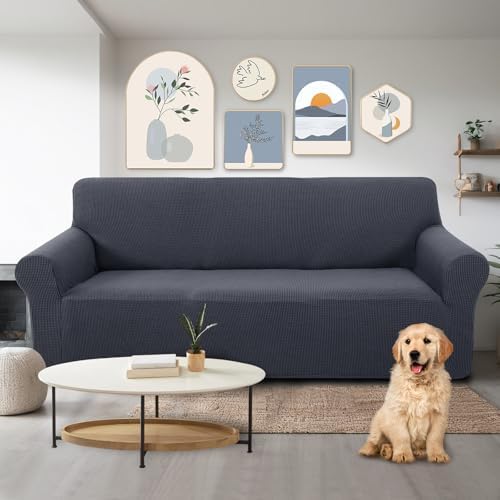 U-Nice Home Stretch Couch Cover Pet Friendly Dark Grey