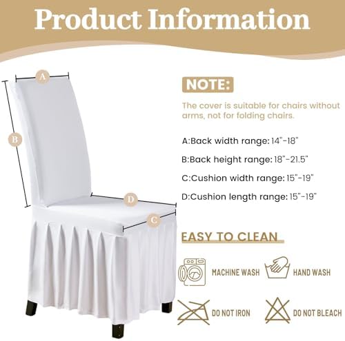 Rakila 2PC Dining Chair Covers with Lotus Skirt Design