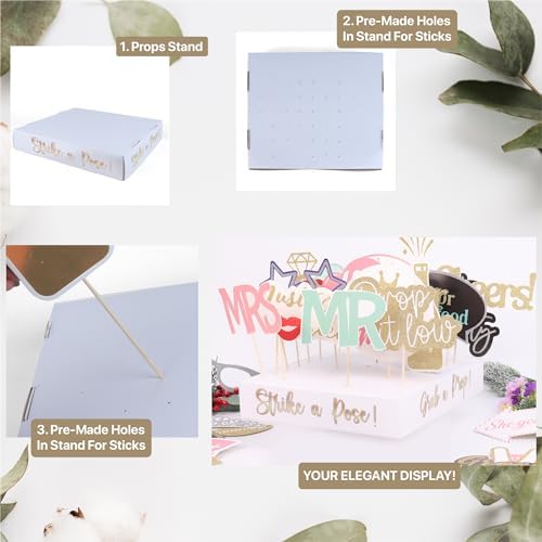 Soul Shift 60PCS Pastel Wedding Photo Booth Props - Ready to Use