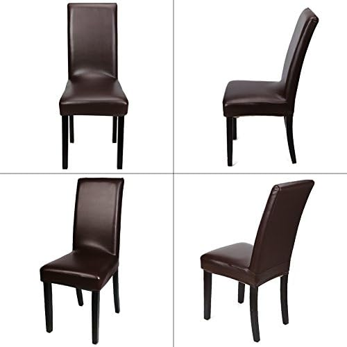 YISUN Dining Chair Covers 4 Pack Deep Coffee