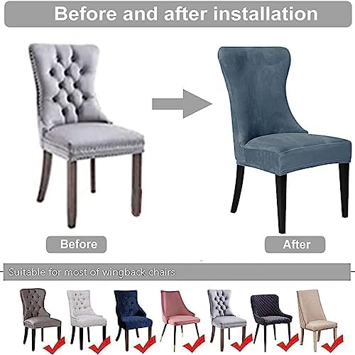 Lovehouse Velvet Wingback Chair Covers 2 Pack