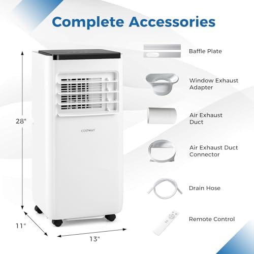 COSTWAY 8000 BTU Portable Air Conditioner with Timer and Sleep Mode