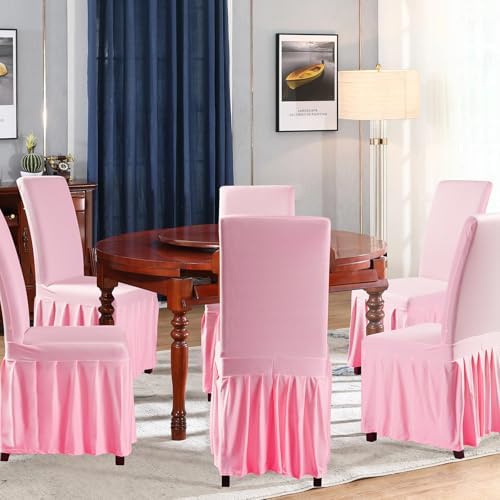 Rakila 2PC Dining Chair Covers with Lotus Skirt Design