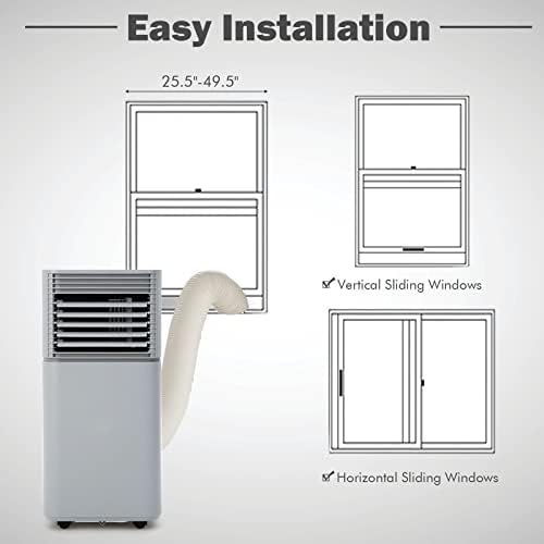 PETSITE 8000 BTU Portable Air Conditioner with Fan and Dehumidifier