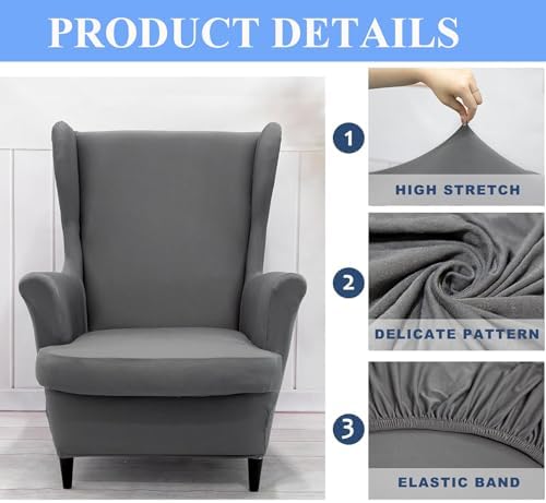 SHILINTONG Wingback Chair Slipcovers 2 Piece