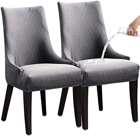KELUINA Wingback Chair Covers Set of 2 Light Gray