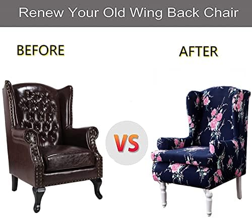 2 Piece Wingback Chair Slipcovers Stretch Spandex Cover for Living Room Furniture