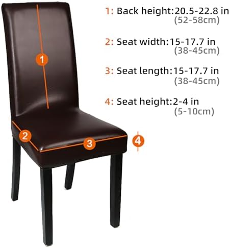 YISUN Dining Chair Covers 4 Pack Deep Coffee
