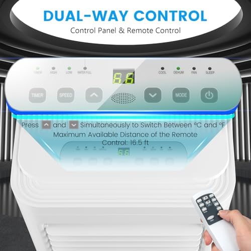 DORTALA 10000 BTU Portable AC with Dehumidifier and Fan