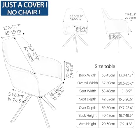 Swivel Armchair Cover for Office and Living Room