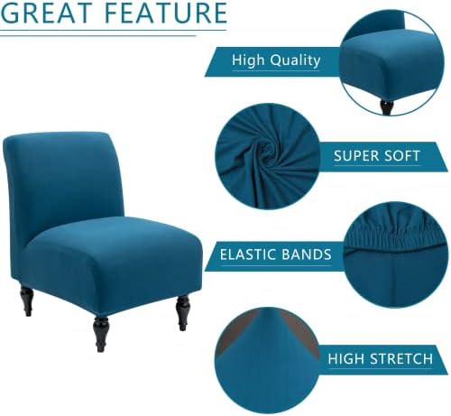 Liykimt Armless Chair Slipcover Stretch Spandex Removable Cover for Accent Furniture