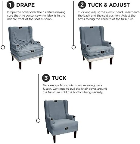 MAYTEX 4300315 Pixel Soft Stretch Wingback Chair Slipcover