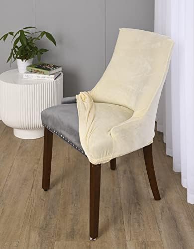 MIFXIN Velvet Stretch Wingback Chair Covers 2 Pack
