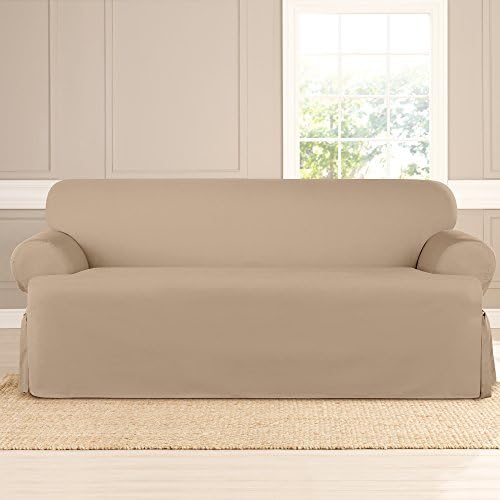 SureFit Heavyweight Cotton Sofa Slipcover - Khaki