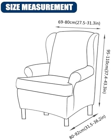 Waterproof Stretch Wingback Chair Covers with Arms Sage Green