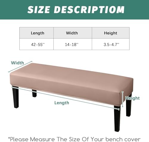FUANGUI Waterproof Bench Cover Stretch Fit for Dining Chairs and Benches